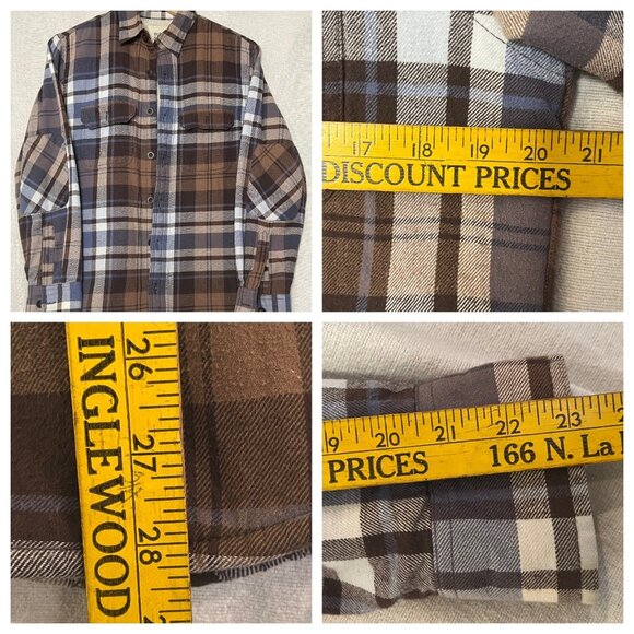 Old Navy Men's Sherpa Shacket Small Plaid Flannel Button-Up Long Sleeve Patch El - Picture 10 of 16